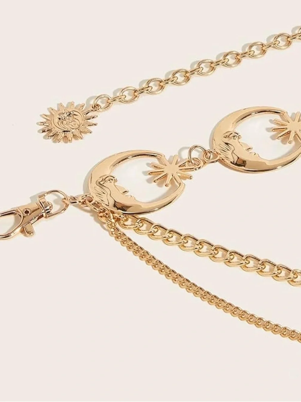 New! Vintage Celestial Moon & Star Chain Belt